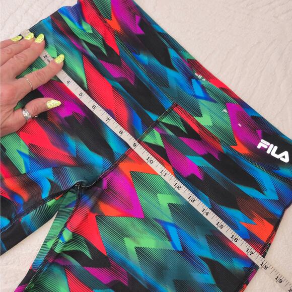 🎄 FILA Sport EUC Running Performance leggings Medium pink green blue Red Black - Picture 10 of 15